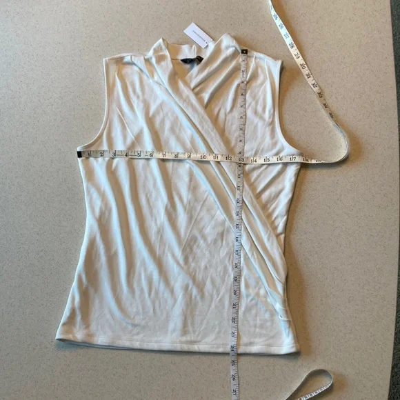 Banana Republic NWT Cream Wrap Effect Blouse Women Size M - Picture 7 of 9
